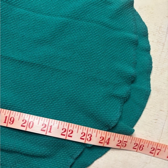 Free People Embroidered Waffle Knit Teal Boho Long Sleeve Womens Size Medium - Picture 4 of 6